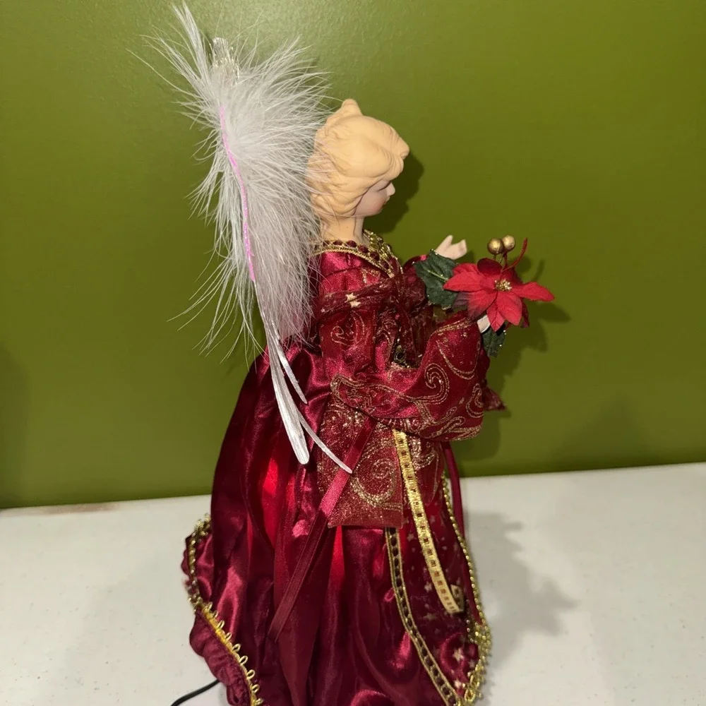 Trim A Home Magical Light Up Angel Fiber Optic Red Christmas Kmart Boxed Tested